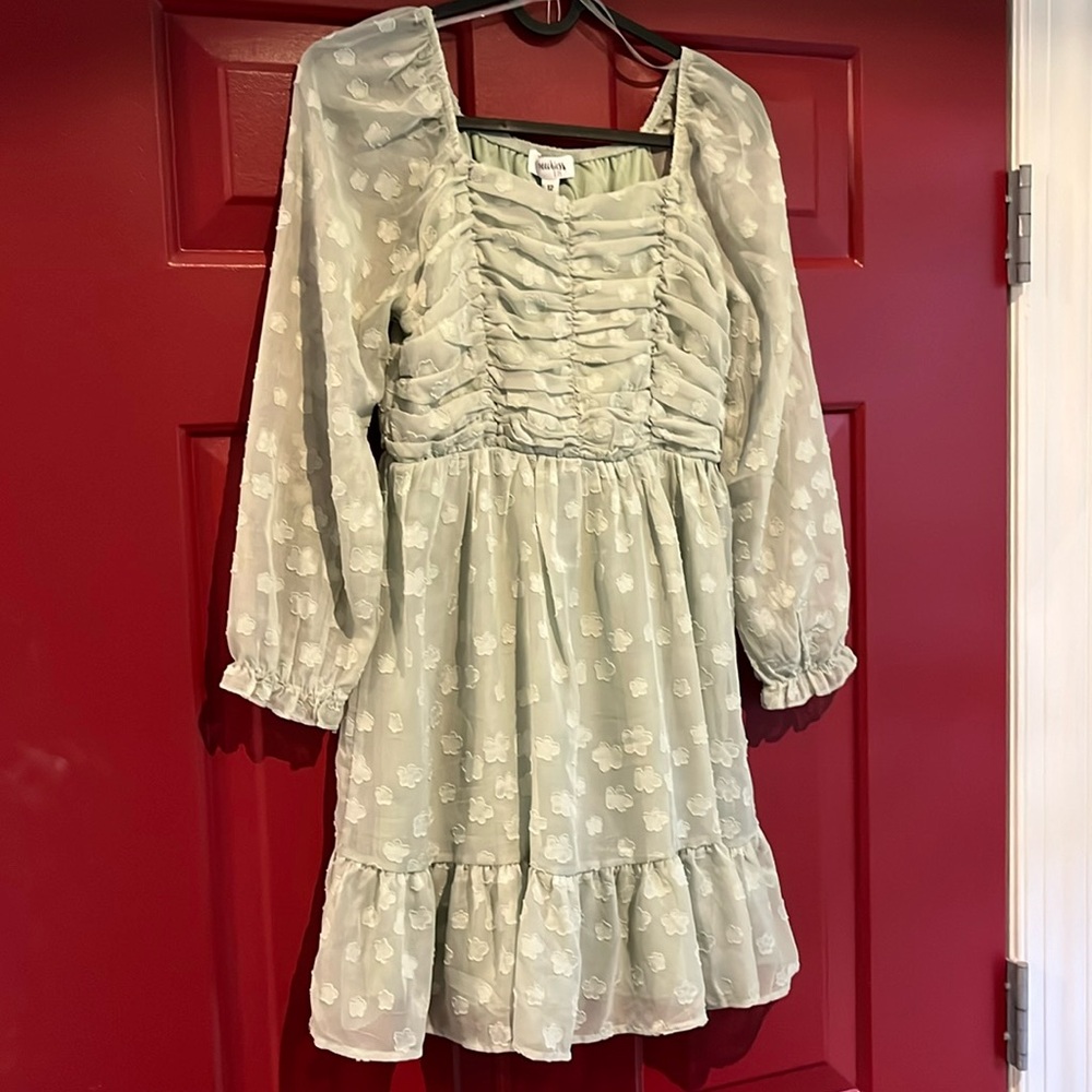 Speechless Kids Sage Green Dress Girls 12 NWT